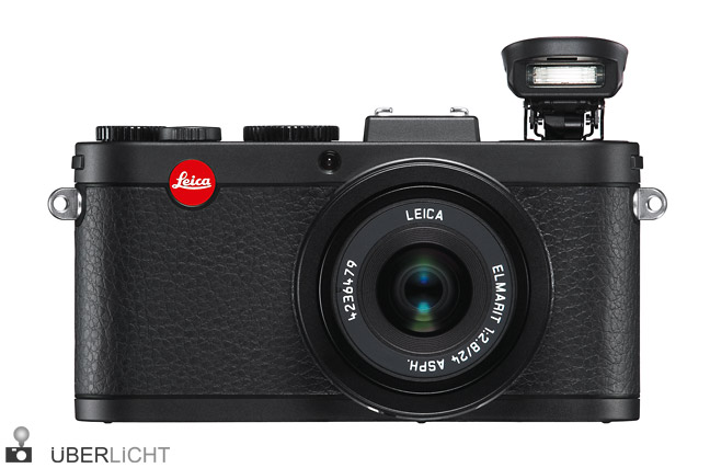 Leica X2 schwarz frontal Blitz
