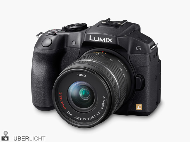 Panasonic Lumix G6 in Schwarz, spiegellose Systemkamera mit OLED-Sucher
